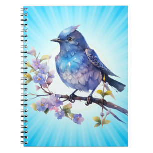Feen-Vogel-Blumen-Aquarell-Cliparts-73611 Notizblock