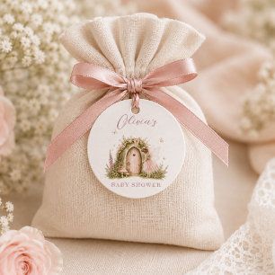 Feen-Wald-Mädchen Rosa Baby Shower Party Geschenkanhänger