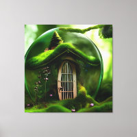 Feenenhaus in einer Glaswand im Mossy-Wald