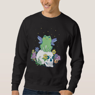 Feenfrosch auf Totenkopf Cottage Core Ästhetik Fai Sweatshirt