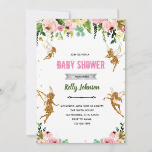 Feengarten-Baby-Shower-Themen-Einladung Einladung