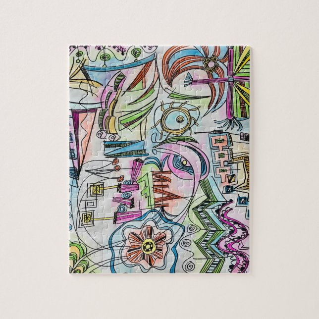 Feengarten - Handgemalte abstrakte Aquarellkunst (Vertikal)