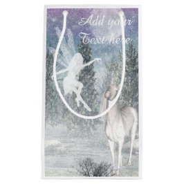 Feenhafte Einhornwinterspiel-Geschenktasche Kleine Geschenktüte