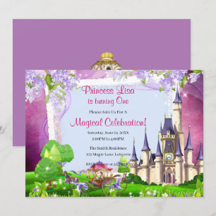 Feenhafte Geschichten-Schloss-Prinzessin Birthday Einladung