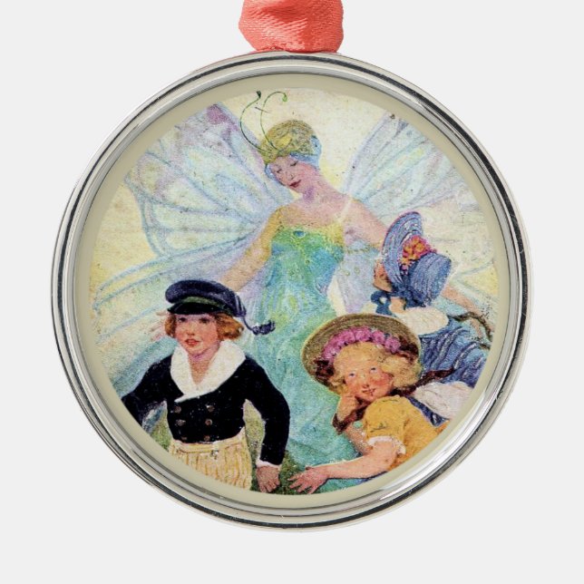 Feenhafte Patin-Verzierung Silbernes Ornament (Vorne)