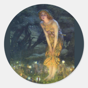 Feenhafter Kreis Hochsommer-Eves Runder Aufkleber