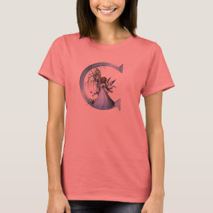 Feenhaftes blaues Monogramm C T-Shirt