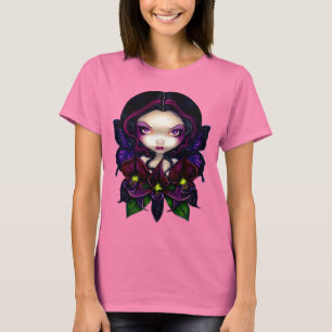 Feenhaftes gotisches Shirt Blume der schwarzen