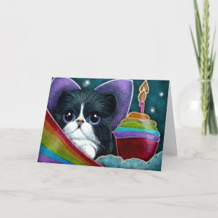 FEENKATZE MIT GEBURTSTAGS-CUPCAKE-INDIVIDUALISIERU KARTE