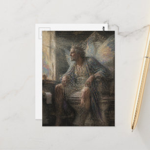 Feenkönig auf seinem Porzellan-Thron Postkarte