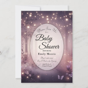 Feenlicht in Woodland Glow Baby Dusche Einladung