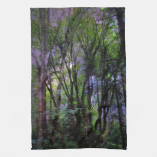 Feenlichter Surrealer Wald Geschirrtuch