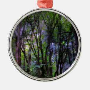 Feenlichter Surrealer Wald Silbernes Ornament