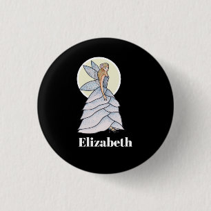 Feenprinzessin Blumenkleid Modeillustration Button