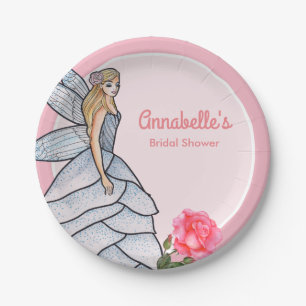 Feenprinzessin Blütenkleid Mode-Illustration Pappteller
