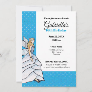 Feenprinzessin Brautkleid Modeillustration Einladung