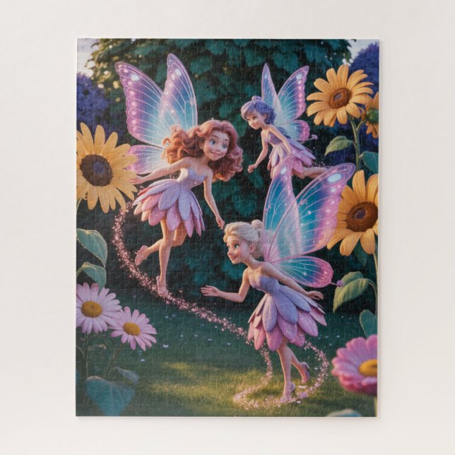 Feenprinzessin in einem Blumengarten (Vertikal)