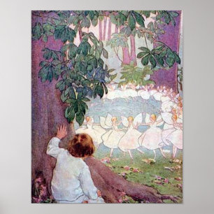 Feenring-Tanz Vintage-Feenkunst Poster