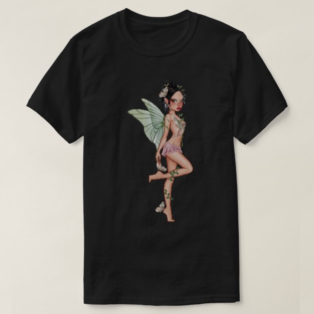 Feenrosa-grüne Everskies Girl Sticker T-Shirt (Design vorne)