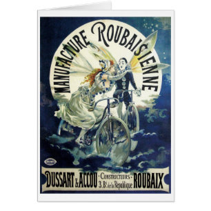 Fées Art Nouveau Vintage, Pierrot à bicyclette Lun