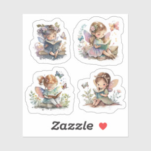 Fées mignonnes avec Sticker Set