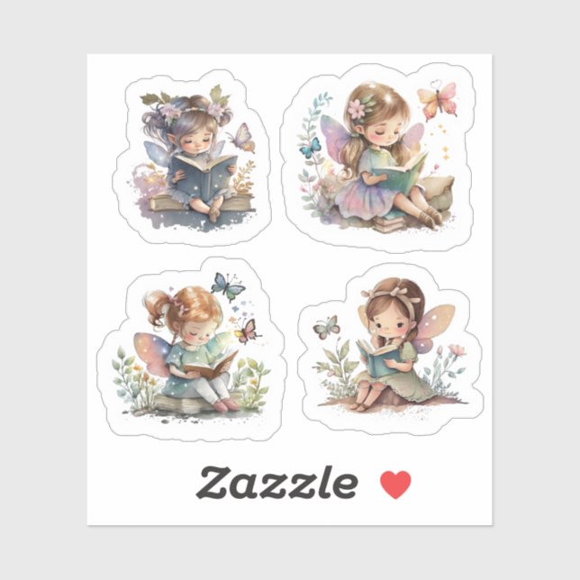 Fées mignonnes avec Sticker Set (Feuille)