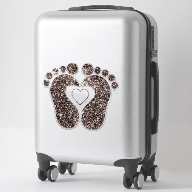 Feet Baby Heart Reflexology Massage Travel Bronze Aufkleber (Koffer)