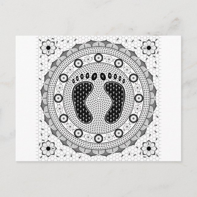 Feet Mandala Postkarte (Vorderseite)