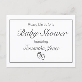 Feet Moderne Minimalistische White Baby Dusche Ankündigungspostkarte