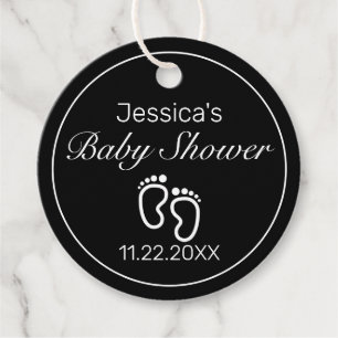 Feet Moderne Minimalistische White Baby Dusche Geschenkanhänger