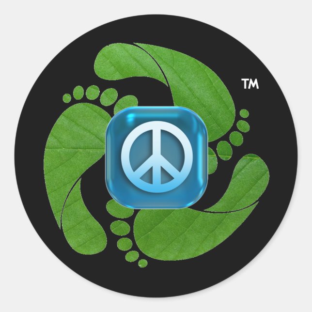 feetpeace™ Round-Aufkleber Runder Aufkleber (Vorderseite)
