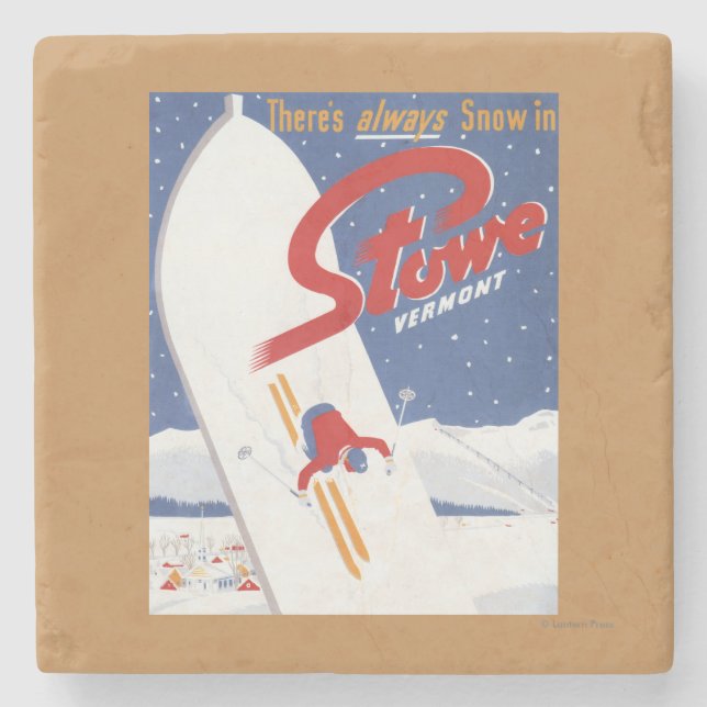 Fegendes S - Es gibt immer Schneepromo-Plakat Steinuntersetzer (Vorderseite)