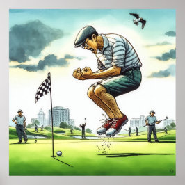 Fehlender Putt - Golf Art Print Poster