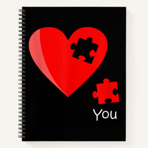 Fehlendes Stück Herz Puzzle Valetines Day Shirt Ge Notizbuch