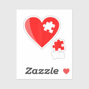 Fehlendes Stück Herz Puzzle Valetines Day T-Shirt Aufkleber