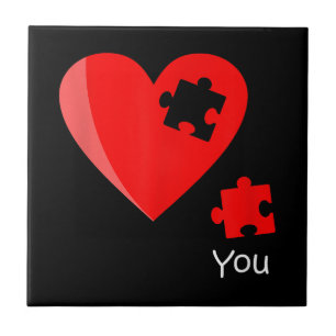 Fehlendes Stück Herz Puzzle Valetines Day T-Shirt Fliese