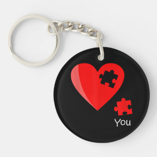 Fehlendes Stück Herz Puzzle Valetines Day T-Shirt Schlüsselanhänger