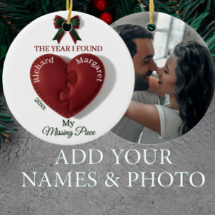 Fehlendes Stück Personalisiertes Foto Herzrätsel R Keramik Ornament