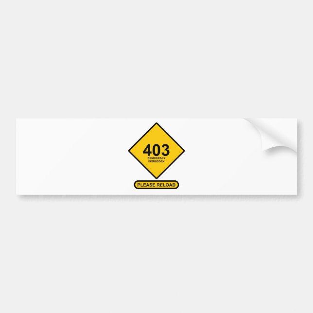 Fehler 403: Demokratie verboten Autoaufkleber (Vorne)