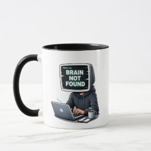 Fehler 404 Gehirn nicht gefunden Lustiges Design – Tasse