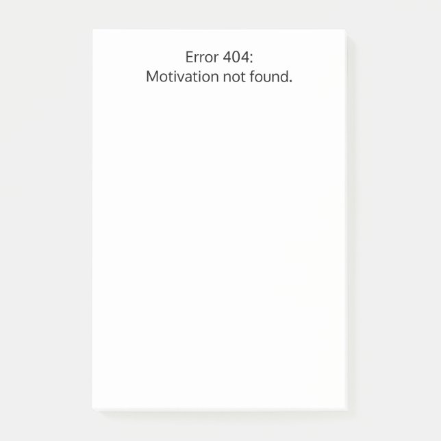 Fehler 404: Motivation nicht gefunden,lustig,Custo Post-it Klebezettel (Vorderseite)