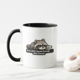 Fehler 404 Soziale Energie nicht gefunden Waschbär Tasse