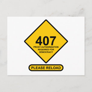 Fehler 407: Demokratische Proxy-Authentifizierung  Postkarte
