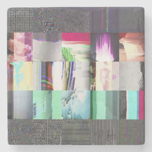 Fehler beim Laden der dunklen Glitch-Art Abstract Steinuntersetzer