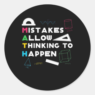 Fehler erlauben Thinking-Tretmathematik Lover Runder Aufkleber