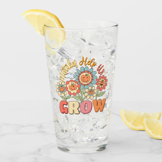 Fehler helfen uns zu wachsen - spielerisches, flor glas (Vorderseite Ice)