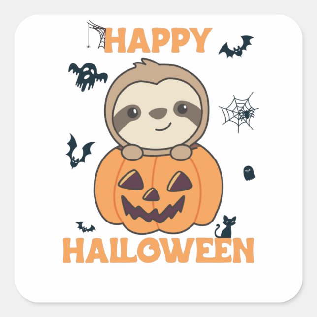 Fehler in Kürbiskraut-Süßen-Slots zu Halloween Quadratischer Aufkleber (Vorderseite)