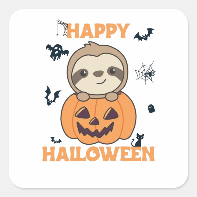 Fehler in Kürbiskraut-Süßen-Slots zu Halloween Quadratischer Aufkleber (Vorderseite)
