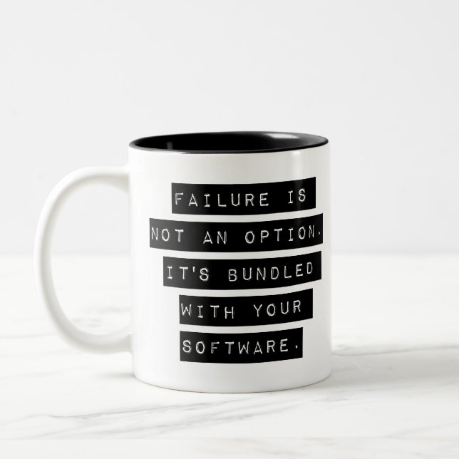 Fehler ist keine Option Zweifarbige Tasse (Links)