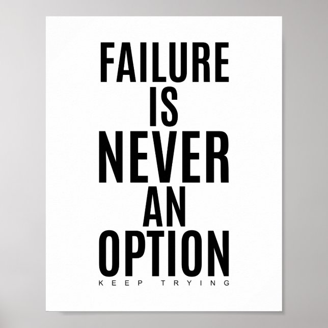 Fehler ist nie eine Option | Motivierend Angebot Poster (Vorne)